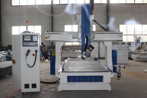 China Aluminum Wood 4 Axis Cnc Router Machine 9.0KW High Performance White And Blue supplier