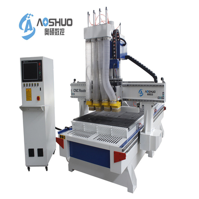 China 4 Spindle Cabinet Door CNC Wood Cutting Machine , Cnc Mill For Woodworking supplier
