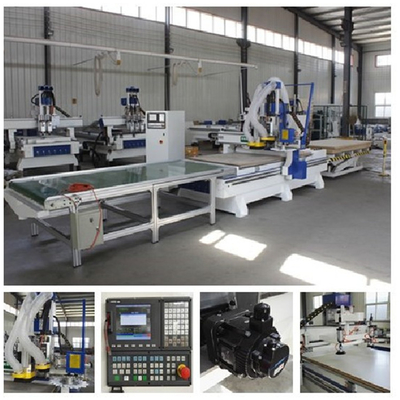 China Automatic woodworking cutting cnc router machine with loading and uploading machine supplier